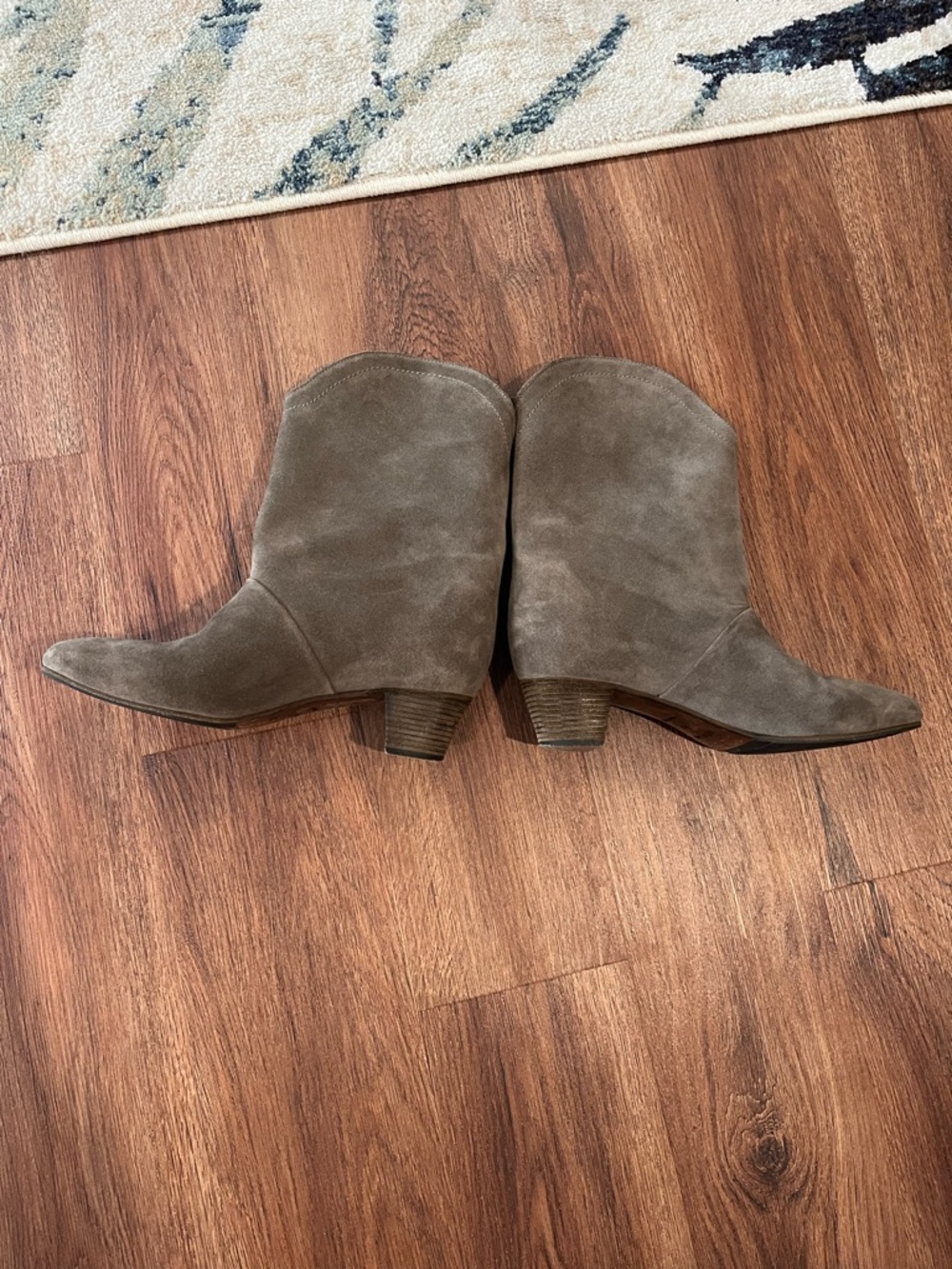 SEE BY CHLOE Gray Suede Leather Western Cowgirl Heeled Boots Women's US 9.5 - Picture 9 of 13